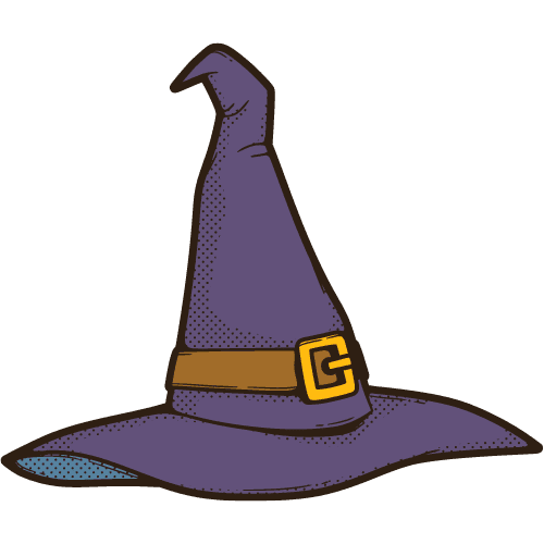 image of a cartoon witch hat